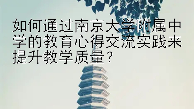 如何通过南京大学附属中学的教育心得交流实践来提升教学质量？