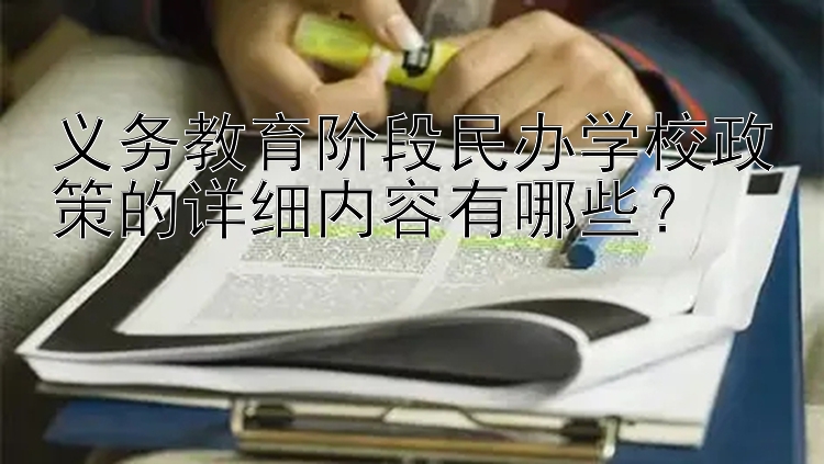 义务教育阶段民办学校政策的详细内容有哪些？