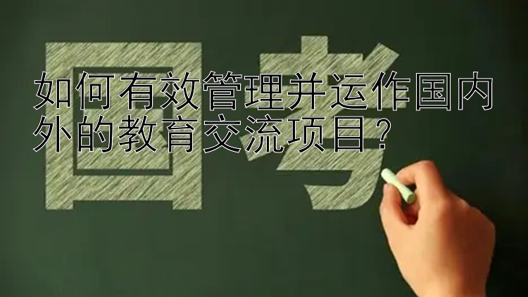 如何有效管理并运作国内外的教育交流项目？