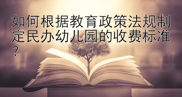 如何根据教育政策法规制定民办幼儿园的收费标准？