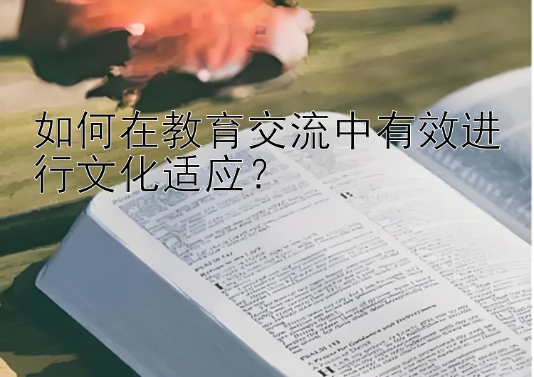 如何在教育交流中有效进行文化适应？