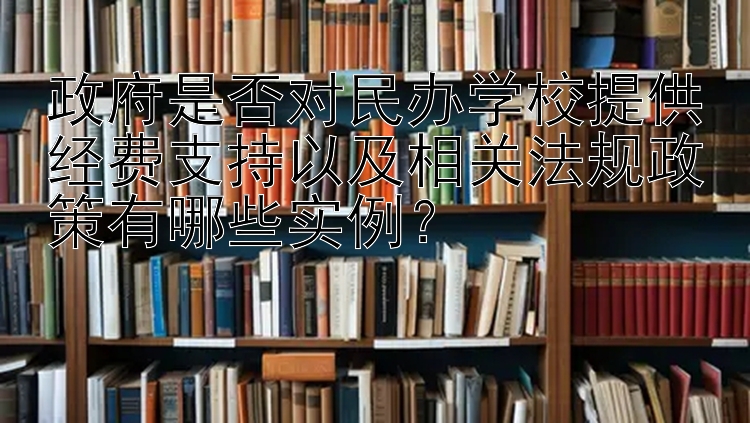 政府是否对民办学校提供经费支持以及相关法规政策有哪些实例？