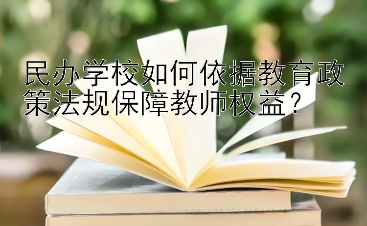 民办学校如何依据教育政策法规保障教师权益？