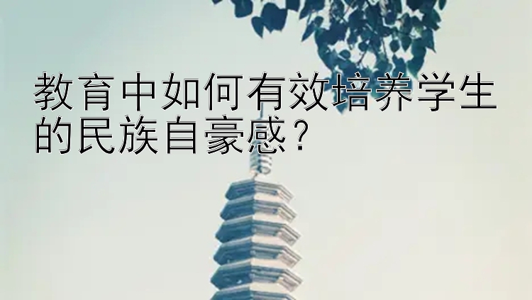 教育中如何有效培养学生的民族自豪感？