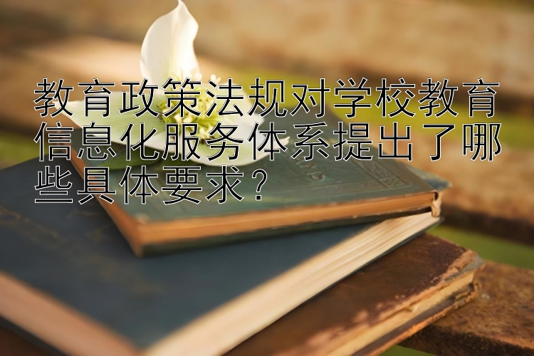 教育政策法规对学校教育信息化服务体系提出了哪些具体要求？