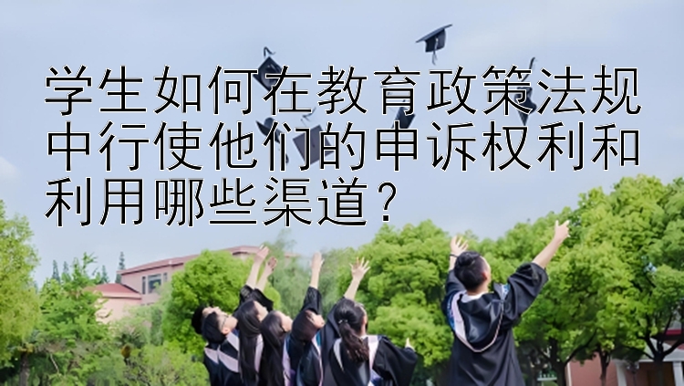 学生如何在教育政策法规中行使他们的申诉权利和利用哪些渠道？