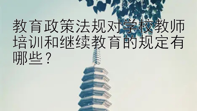 教育政策法规对学校教师培训和继续教育的规定有哪些？