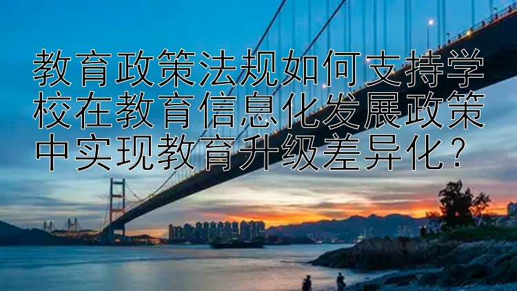 教育政策法规如何支持学校在教育信息化发展政策中实现教育升级差异化？